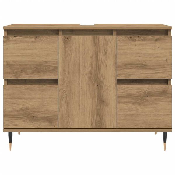 vidaXL Шкаф за баня, дъб артизан, 80x33x60 см, инженерно дърво