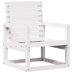 vidaXL Градински стол, бял, 57,5x63x76 см, борово дърво масив