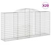 vidaXL Габионни кошници арка 20 бр 300x50x140/160см поцинковано желязо