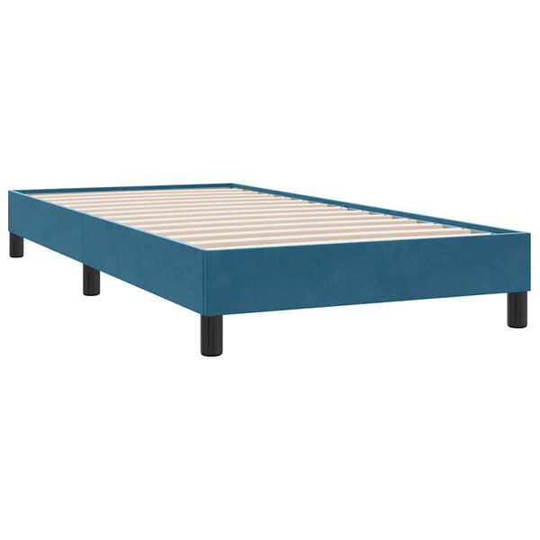 vidaXL Box Spring легло без матрак Тъмно синьо 80x210 cm кадифе