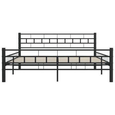 vidaXL Рамка за легло, черна, стомана, 160x200 см