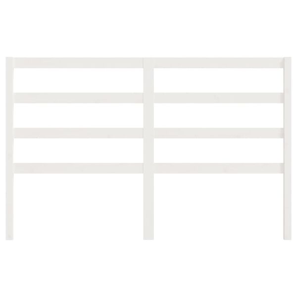 vidaXL Горна табла за легло, бяла, 156x4x100 см, бор масив