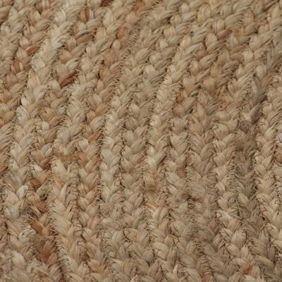 vidaXL Плетен килим от юта, 90 см, кръгъл