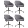 vidaXL Въртящи се трапезни столове, 4 бр, светлосиви, текстил