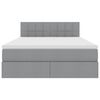 vidaXL Легло с място за съхранение и матрак Светлосиво 140 x 200 cm