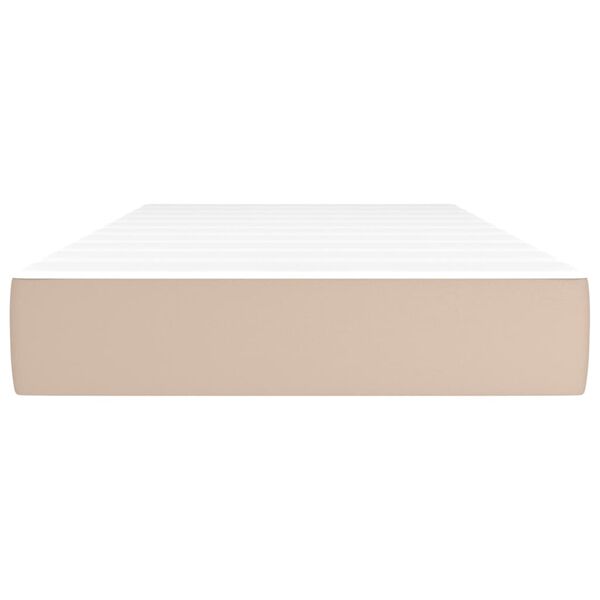vidaXL Матрак с покет пружини капучино 90x200x20 см изкуствена кожа
