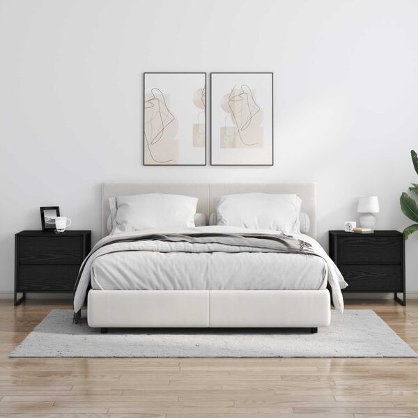 vidaXL Нощно шкафче 2 pcs Черния дъб 50 x 39.5 x 50 см Инженерно дърво