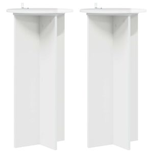 vidaXL Стойка за растения 2 pcs Бял гланц 40 x 40 x 80 cm