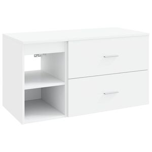 vidaXL Комплект мебели за баня 2 pcs Бяло Инженерна дървесина