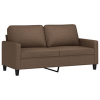 vidaXL 2-местен диван, kафяв, 140 см, текстил