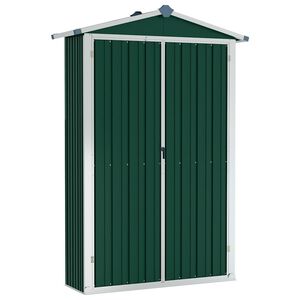 vidaXL Градинска барака, зелена, 116x45x175 см, поцинкована стомана