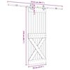 vidaXL Плъзгаща врата с монтажни части, 70x210 см, борово дърво масив