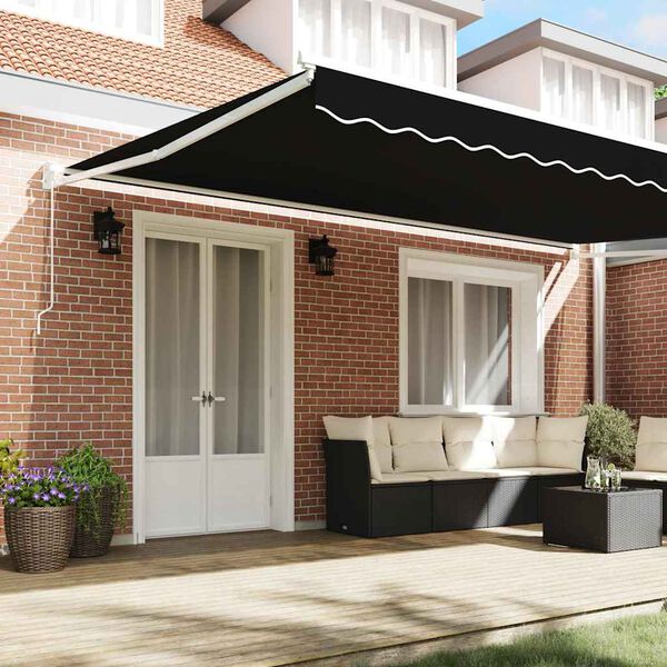 vidaXL Сенник Черно 500 x 300 x 165 см Полиестер и метал