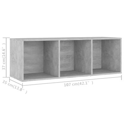 vidaXL ТВ шкаф, бетонно сив, 107x35x37 см, ПДЧ