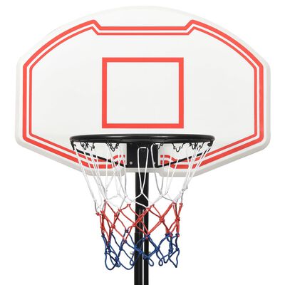 vidaXL Баскетболна стойка, бяла, 237-307 см, полиетилен