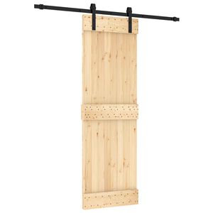 vidaXL Преплъзваща се врата 70 x 210 cm Естествено и черно
