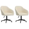 vidaXL Въртящи трапезни столове, 2 бр, кремави, кадифе