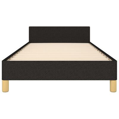vidaXL Рамка за легло с табла, черна, 80x200 см, плат