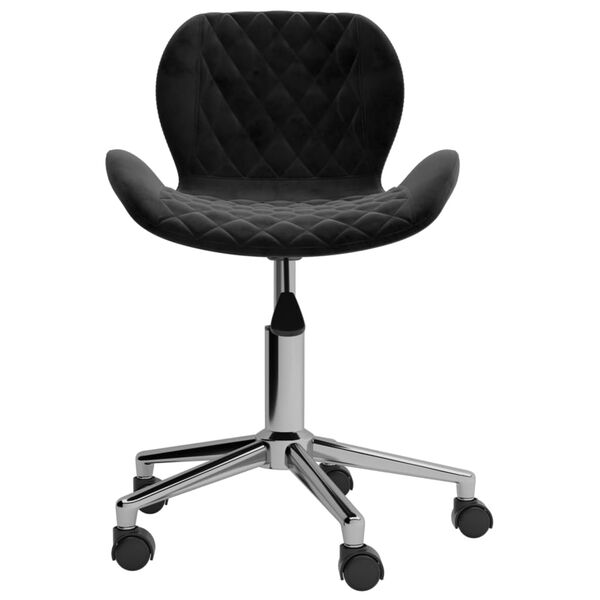 vidaXL Въртящи се трапезни столове, 6 бр, черни, кадифе