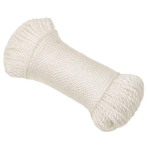vidaXL Работно въже бяло 6 мм 100 м полипропилен
