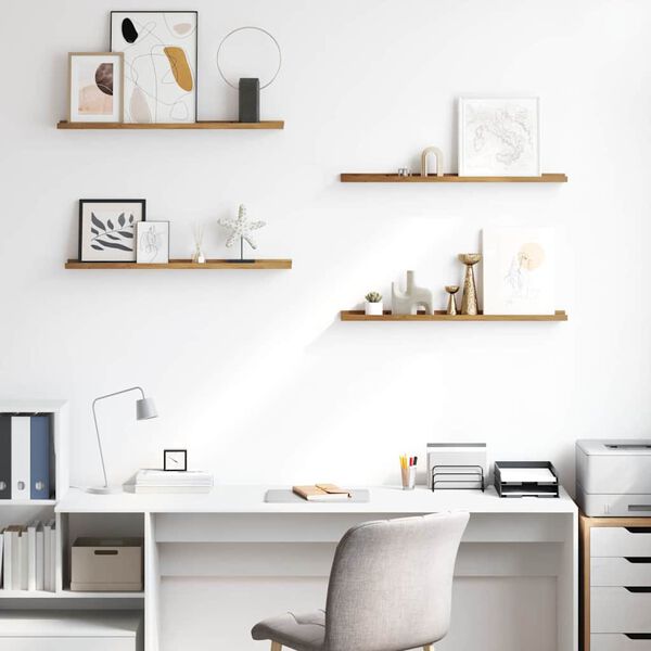 vidaXL Стенен рафт с рафт 4 pcs Кафяво 80 x 9 x 3 cm Инженерно дърво