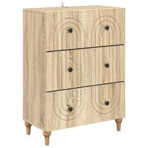 vidaXL Чекмеджетен шкаф Дъб сонома 66 x 34,5 x 90 см