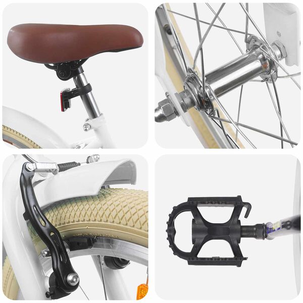 vidaXL Детски Велосипед 20 инча за 6&ndash;11 години Бяло