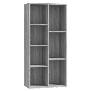 vidaXL Библиотека, сив сонома, 50x25x106 см