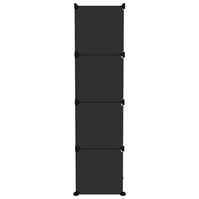 vidaXL Органайзер с кубични отделения, 12 куба, черен, PP