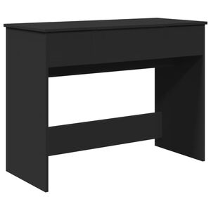 vidaXL Тоалетка с огледало, черна, 100x45x76 см