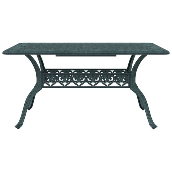 vidaXL Градински трапезен комплект, 5 части, зелен, алуминий