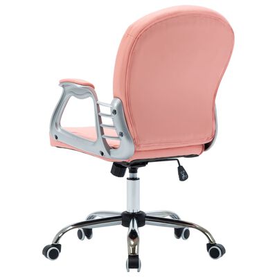 vidaXL Въртящ се офис стол, розов, изкуствена кожа