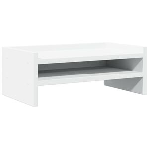 vidaXL Стойка за монитор, бяла, 42x24x16 см, инженерно дърво