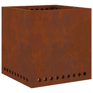 vidaXL Бездимна огнище Ръждясало 48 x 48 x 50 см Кортенова стомана