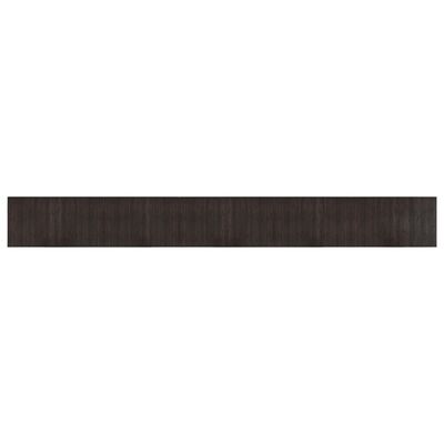 vidaXL Килим, правоъгълен, тъмнокафяв, 60x500 см, бамбук