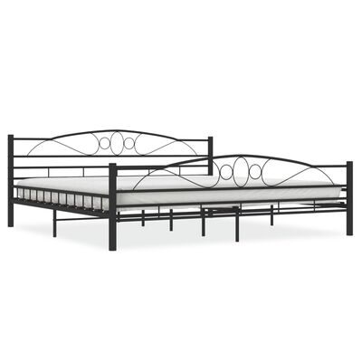 vidaXL Рамка за легло, черна, стомана, 200x200 cм