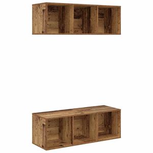vidaXL Комплект ТВ шкаф 2 бр. 37 x 37 x 107 см Старо дърво