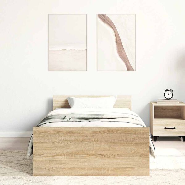 vidaXL Рамка за легло без матрак сонома дъб 90x190 см инженерно дърво