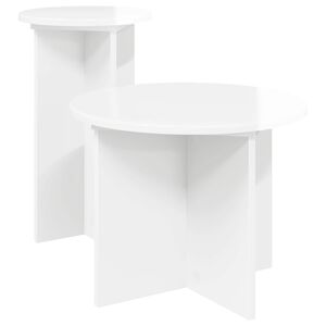 vidaXL Комплект помощни маси 2 pcs Бял гланц Инженерна дървесина