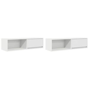 vidaXL ТВ шкафове, 2 бр, бели, 100x31x25,5 см, инженерно дърво