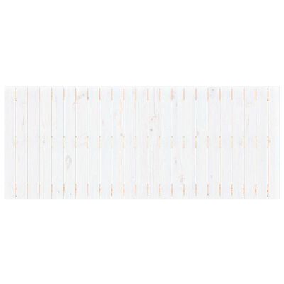 vidaXL Стенна табла за спалня, бяла, 147x3x60 см, борово дърво масив