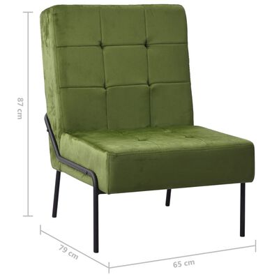 vidaXL Стол за релаксация, 65x79x87 см, светлозелен, кадифе