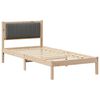 vidaXL Леглова рамка с тапицирана гръбна част Тъмен сив 90 x 190 cm