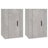 vidaXL ТВ шкафове със стенен монтаж, 2 бр, бетонно сиви, 40x34,5x60 см