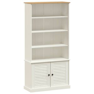 vidaXL Етажерка за книги VIGO бяла 85x35x170 см бор масив