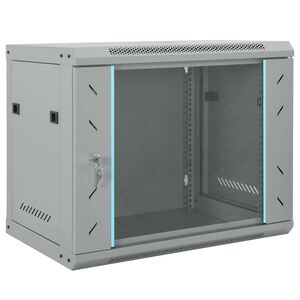vidaXL Мрежов кабинет със съхранение Сив 60 x 45 x 50 см Стомана