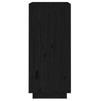 vidaXL Сайдборд, черен, 38x35x80 см, бор масив