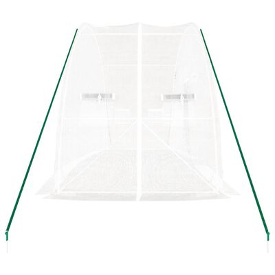 vidaXL Оранжерия със стоманена рамка бяла 12 м² 6x2x2,85 м
