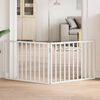 vidaXL Сгъваема порта за кучета, 2 панела, бяла, 160 см, тополово дърво