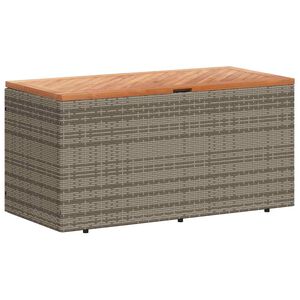vidaXL Градинска кутия за съхранение сив 110x50x54 см PE ратан акация